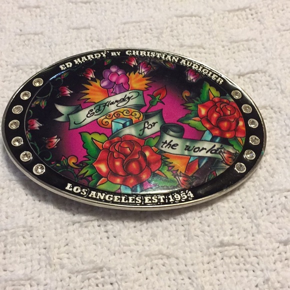 Ed Hardy Belt Buckle Flower Los Angeles 1954 - Picture 4 of 8